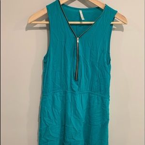 Zip-Up Blue Dress
